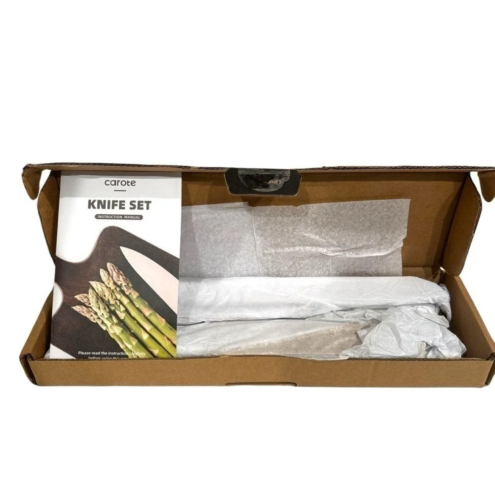 Carote Knife Set 12 Piece‎ Neutral Colors Stainless Steel Ceramic Coating Knives